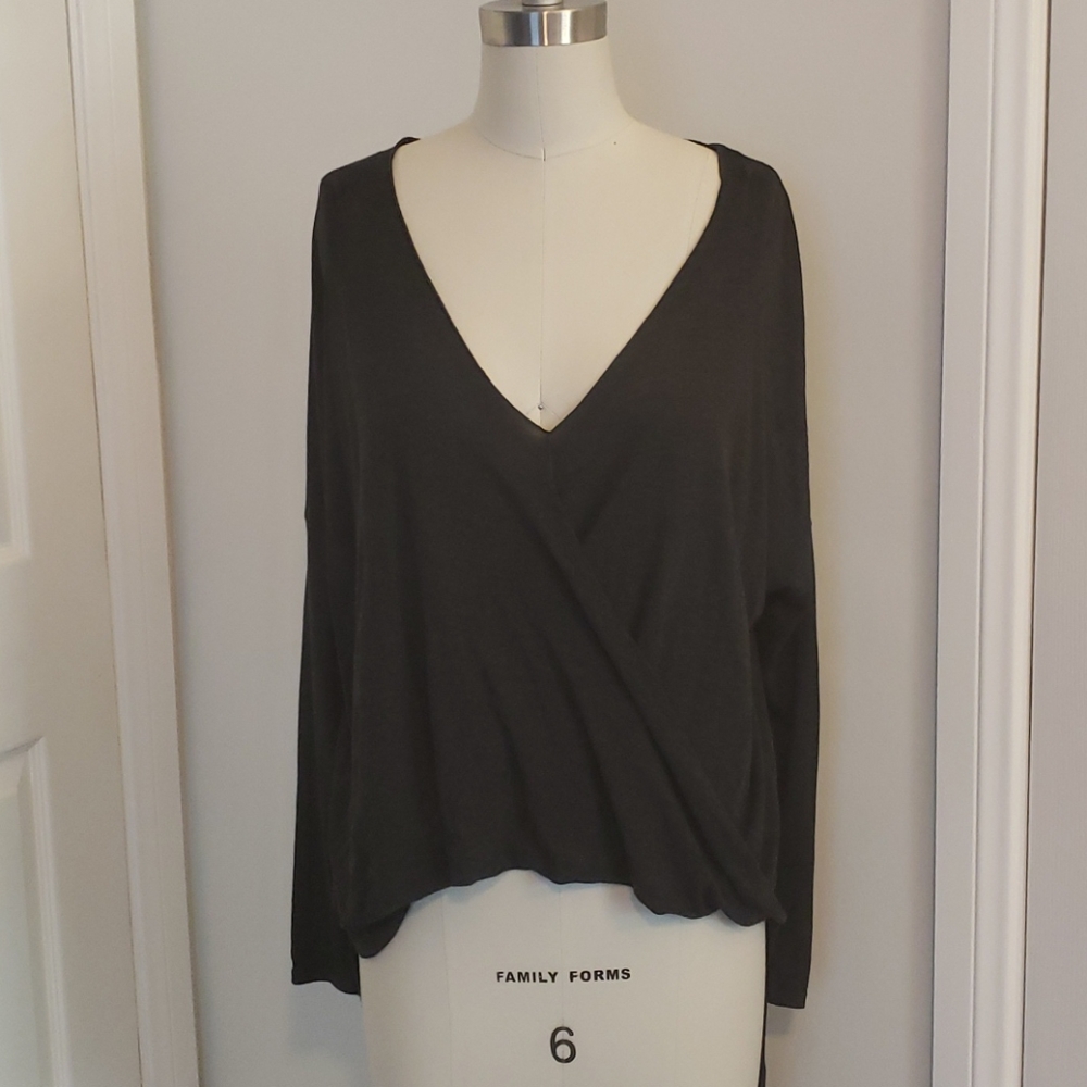 Zara High Low Long Sleeve Top